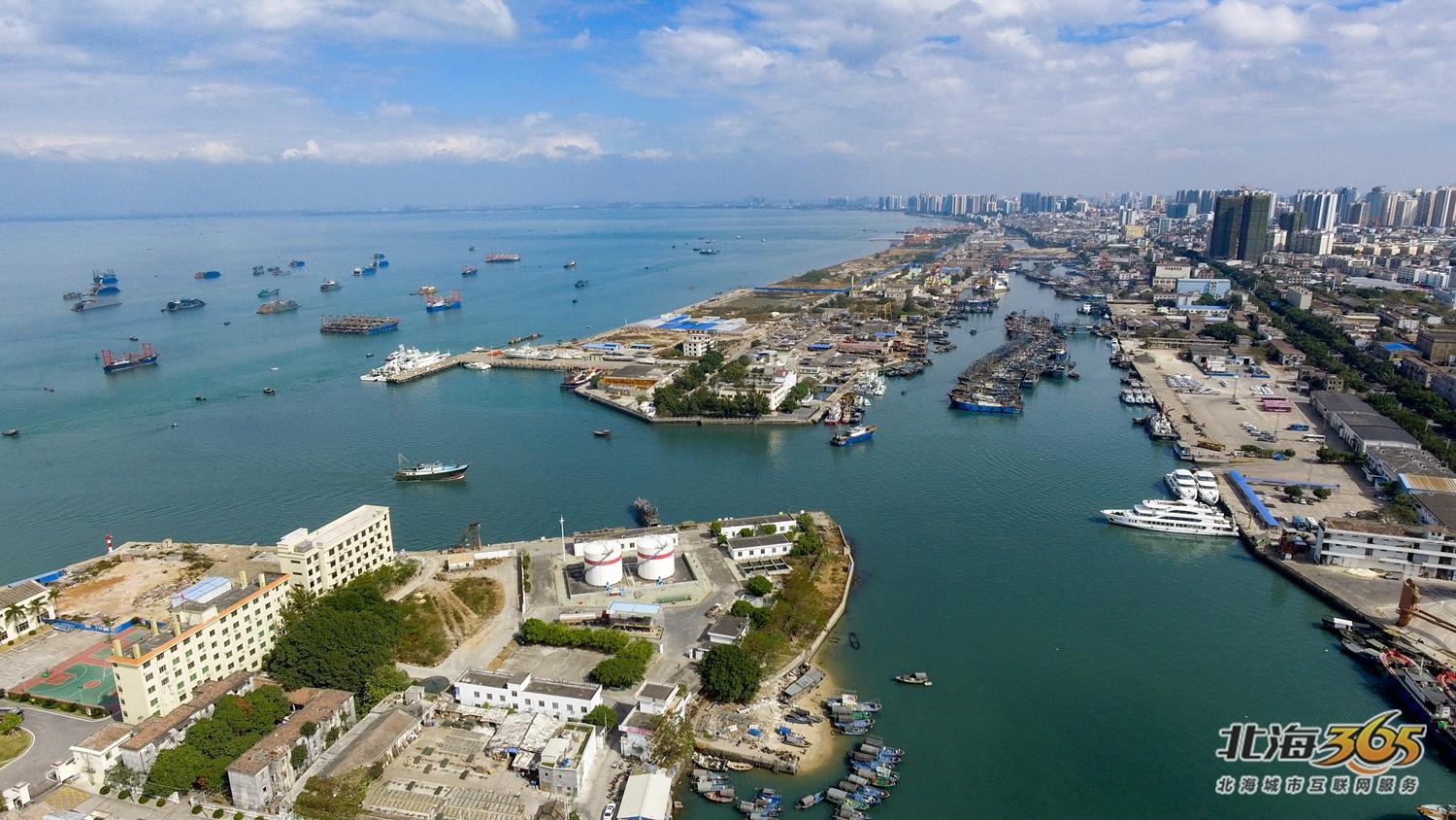 航拍北海第二湾,北海北岸震撼航拍