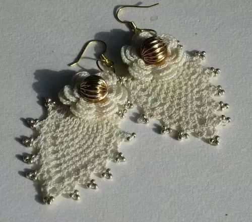 钩针耳环教程图解,钩针编织耳环图解