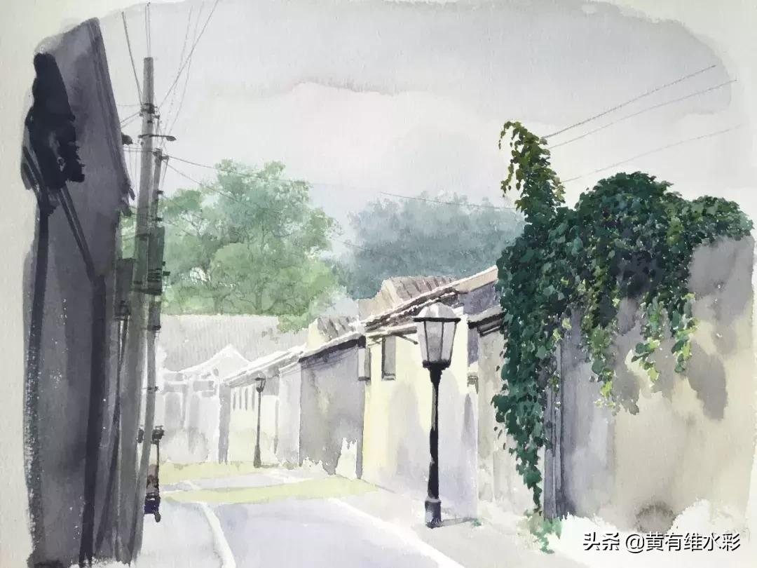 水彩画山风景入门,远山画法入门教程