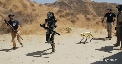 机器人可以打仗吗,机器人拿起枪视频