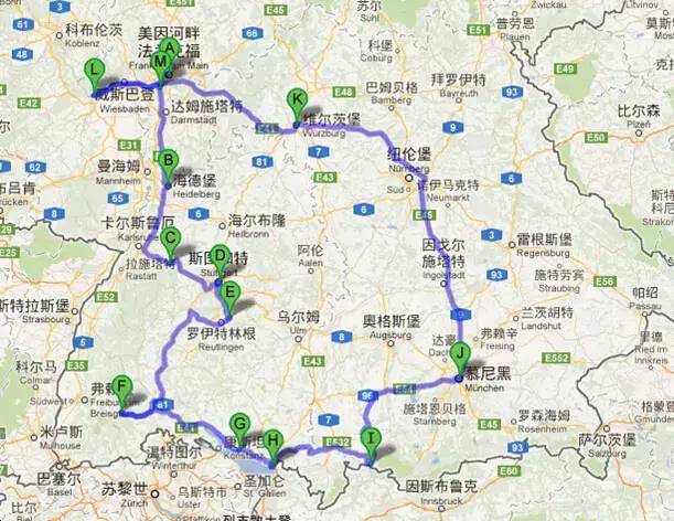德国9条最壮观的自驾出行路线,德国南部自驾路线图