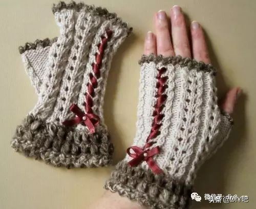 最新手套编织图冬,一线织到底的手套教程