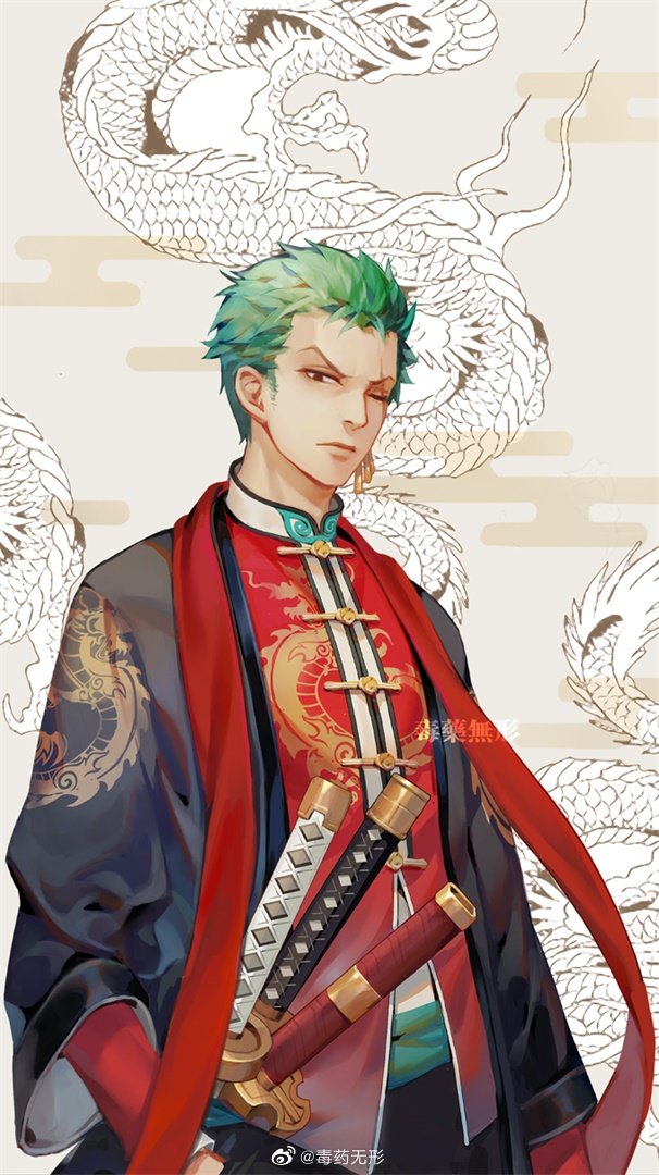 海贼王照片草帽海贼团时尚版,海贼王路飞唐装旗袍