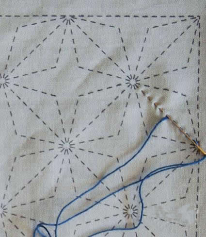 刺子绣拼接入门针法教程,sashiko刺子绣