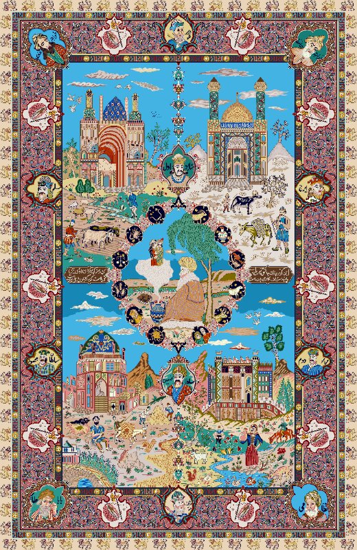 地面上的手工真丝波斯地毯，让西方的皇室贵族迷恋了近千年