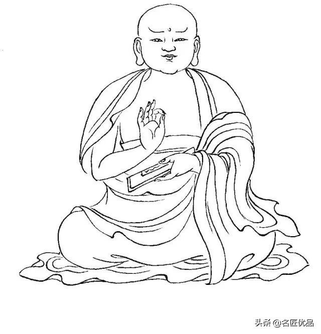 降龙罗汉白描图高清图片,降龙伏虎罗汉图白描