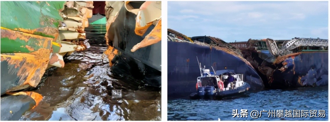 集装箱船撞散货船,集装箱船相撞