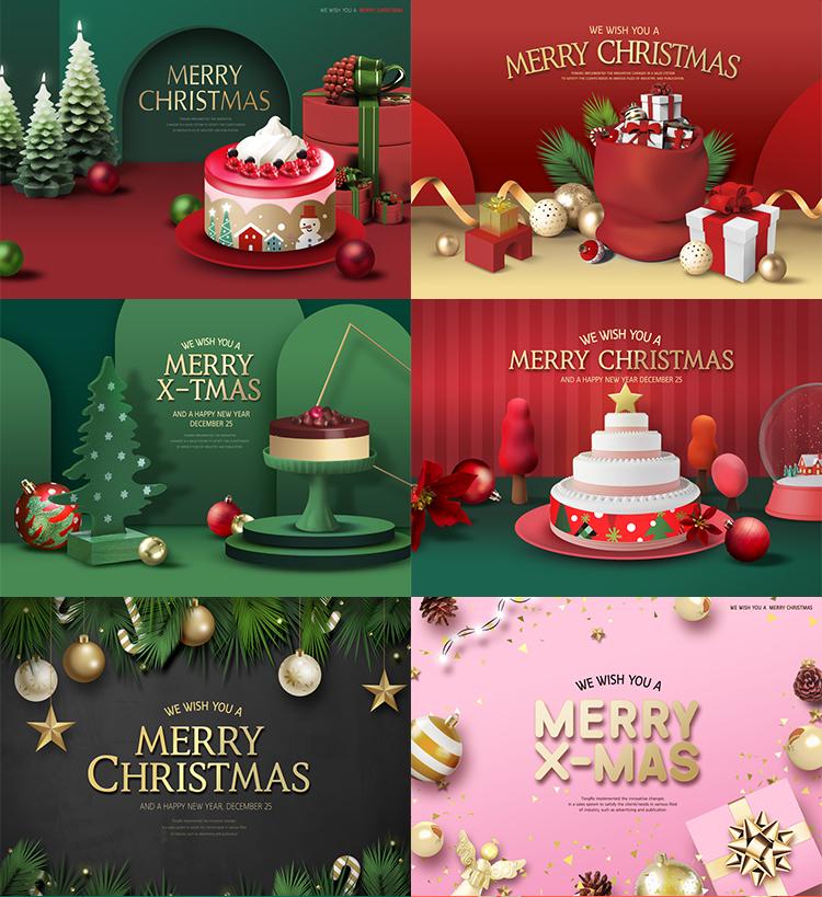 圣诞节主题海报制作图片,圣诞节海报素材和教程视频