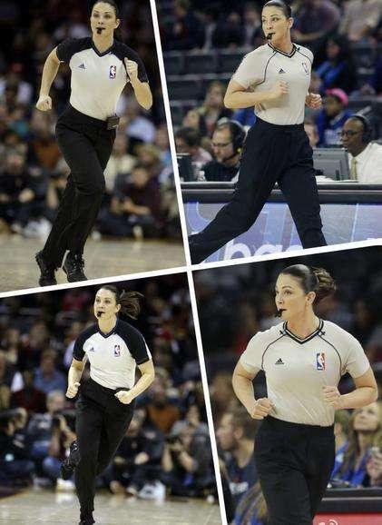 NBA最美女裁判被人咸猪手,场面一度十分尴尬,球迷们纷纷吐槽