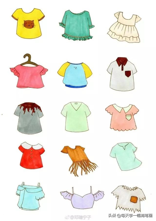 简笔画大全衣服类的,其他类简笔画大全