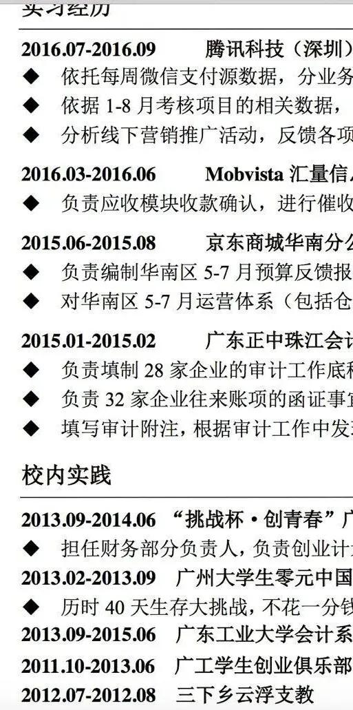 四大经理高度评价：这样的简历才叫做专业