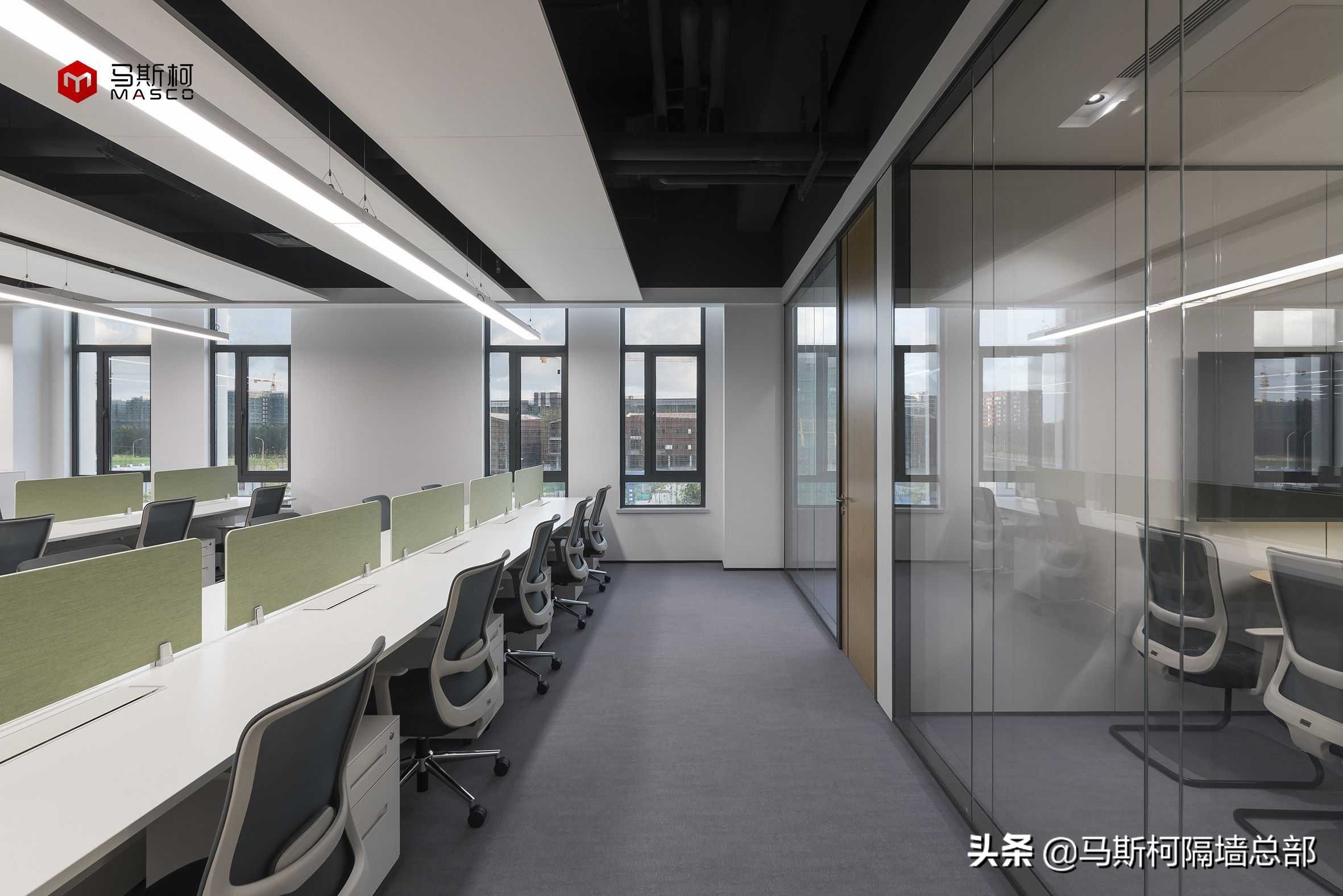 办公室防火玻璃隔断图片,办公室断桥铝防火大玻璃隔断