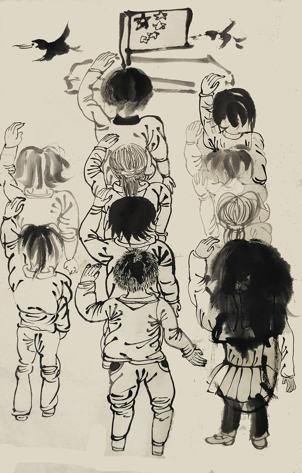 郑鑫绘画成长记录：线描篇（五）校园同学系列——创作