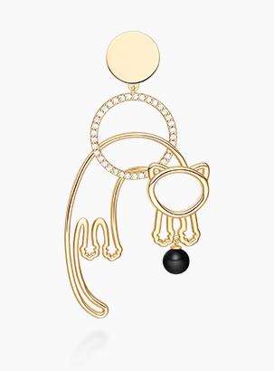 田沅同款HEFANGJewelry不对称猫咪耳夹！没耳洞的女孩也可以戴哦