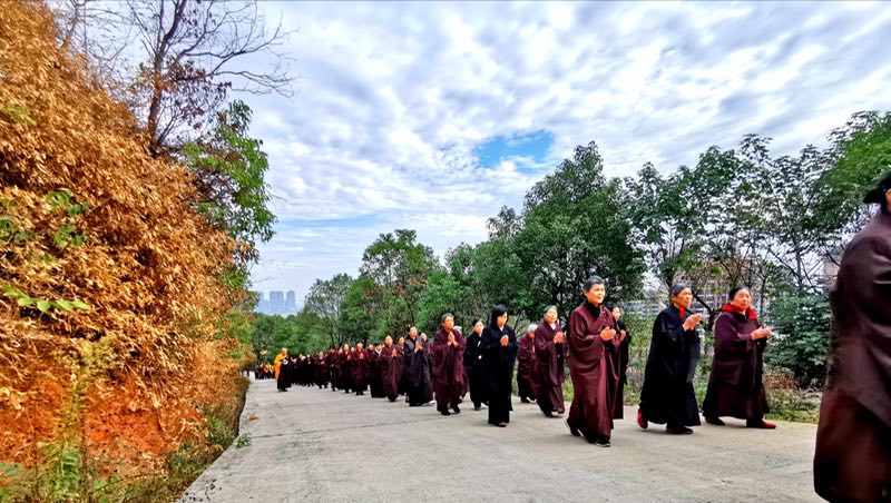 洞庭湖中一寺院举办“走禅路，忆初心原始禅修活动