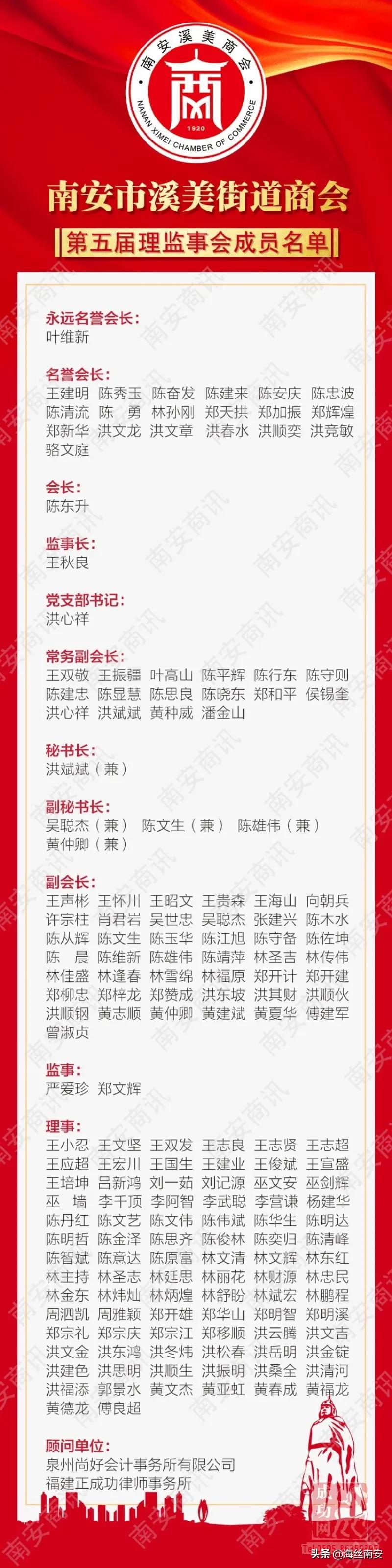 南安市溪美商会举行第五届理监事会就职典礼