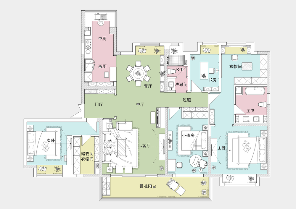 港式精装房改造效果图,港式风格装修120平米左右的房子