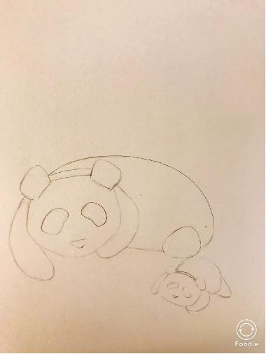 小熊美术水粉创意画,熊猫水粉画儿童画