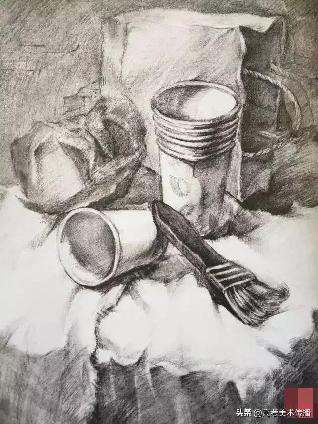 西安美院静物素描高分卷,西安美院素描半身像高分卷