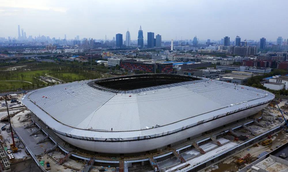 足球迷们看过来,上海浦东足球场最新进度
