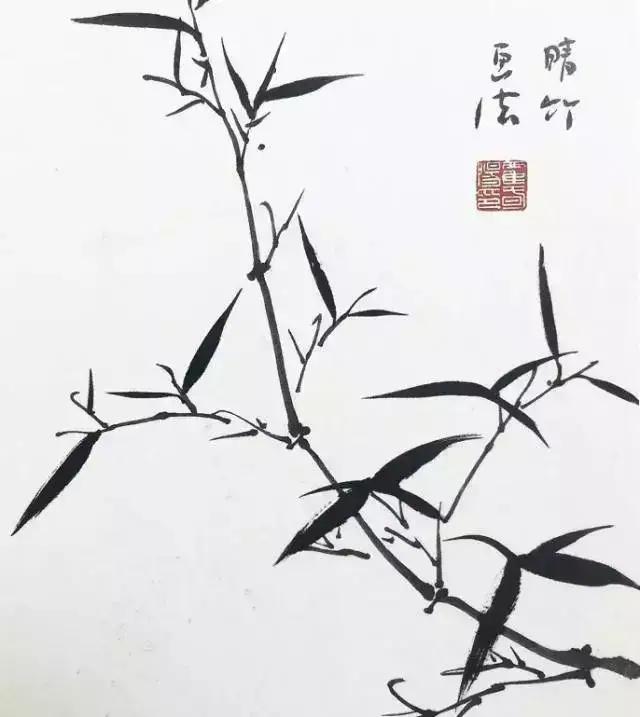 学画竹子的关键就是画竹叶,竹叶的画法及竹子完整画法