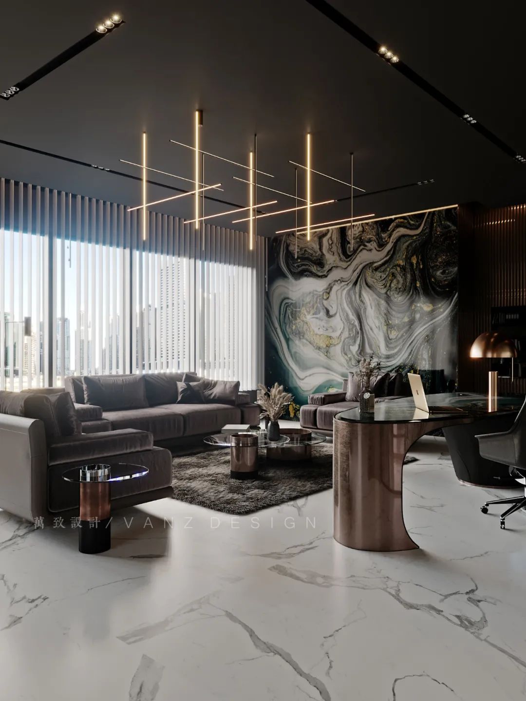 董事长办公室落地窗装修效果图,5000平方董事长办公室装修