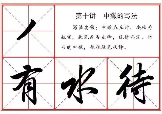 行书毛笔字入门36个基本笔画课程,赵孟頫行书入门36个基本笔画