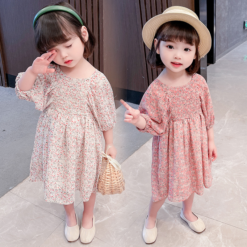 儿童连衣裙夏季女童碎花公主裙,女童连衣裙2023夏薄款儿童裙子