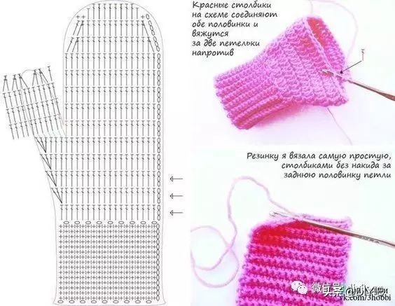 最新手套编织图冬,一线织到底的手套教程