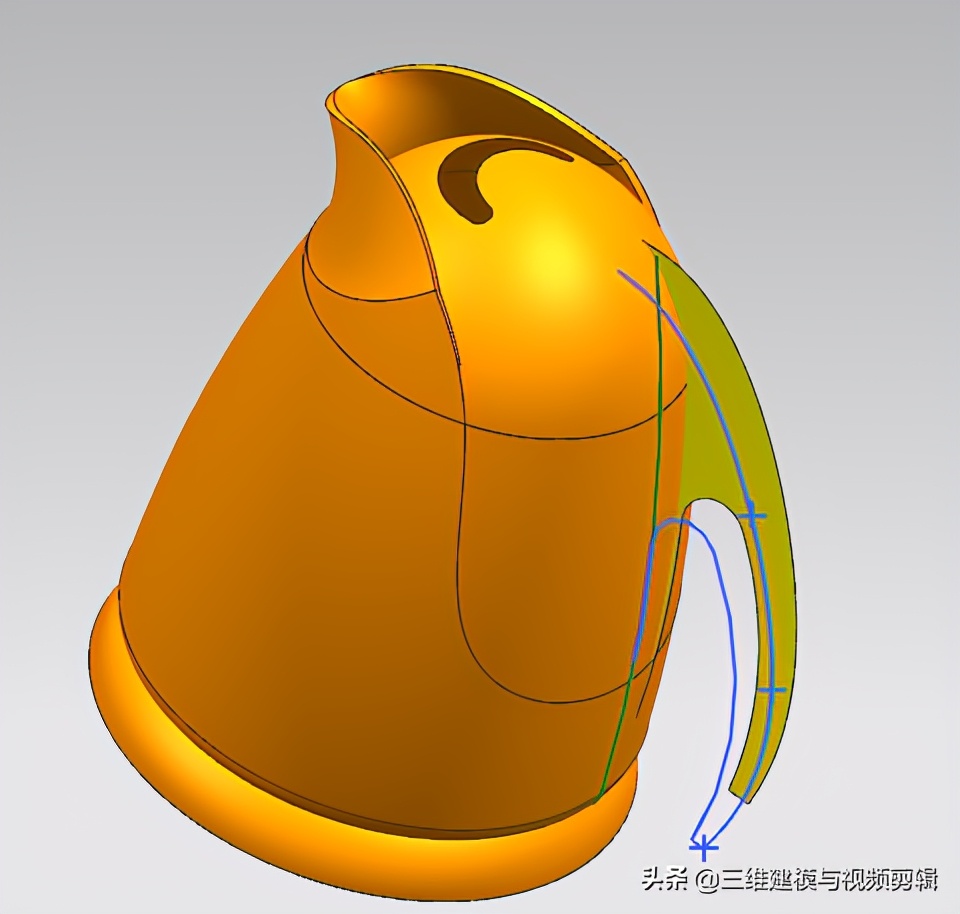 ug曲面之水龙头手把建模视频教程,ug12.0水壶要怎样画