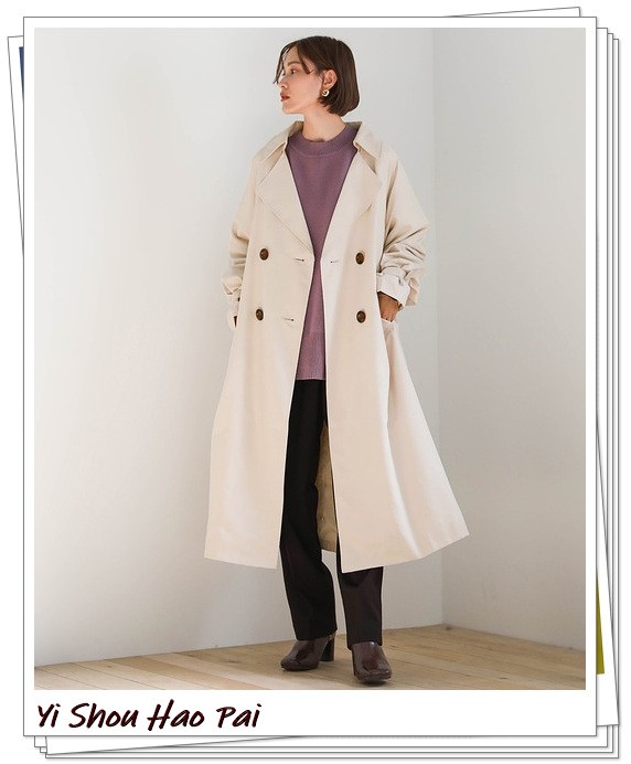 实用经典的早秋风衣穿搭示范,当你有一个黑风衣该怎么穿搭