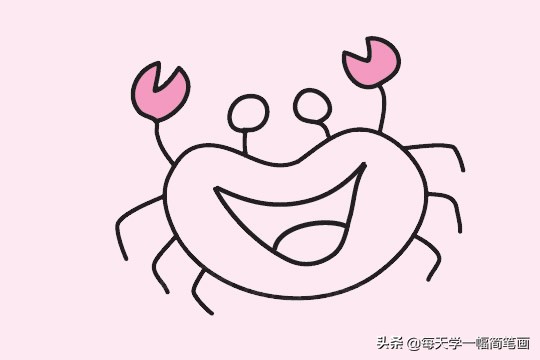 儿童画画教程3-6岁简笔画螃蟹,孤独的小螃蟹简笔画二年级
