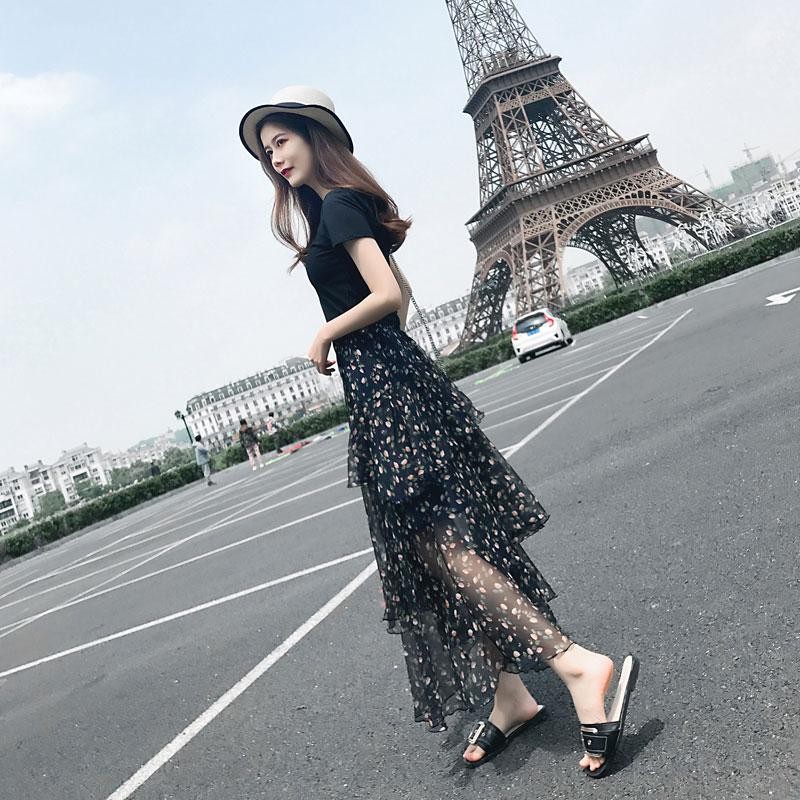 雪纺半身裙夏季薄款垂感百搭,夏季雪纺飘逸半身裙气质高级感