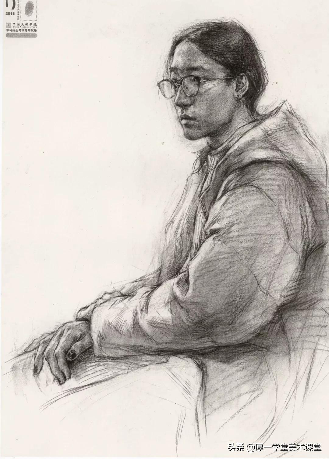 中国美院高分卷2020素描试卷,中国美院素描作品欣赏