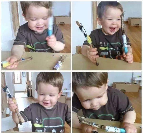 幼儿园用干树枝做成的手工,树枝创意100种手工画幼儿园