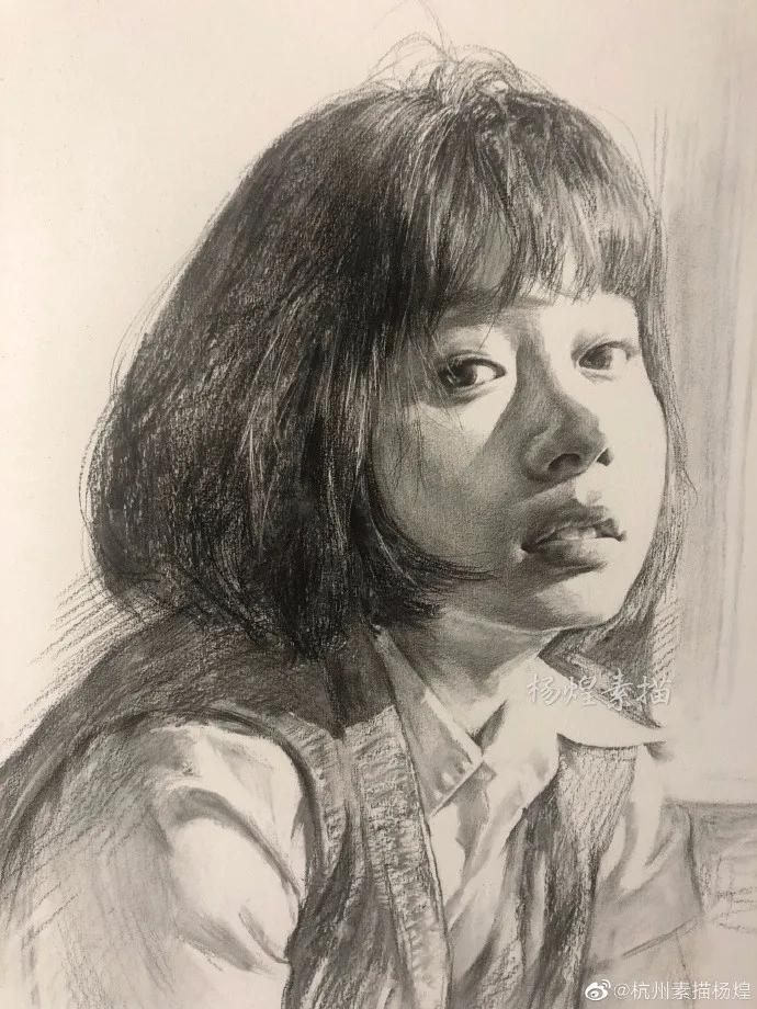 他笔下的女子油画细腻唯美,古典美女画唯美古风素描