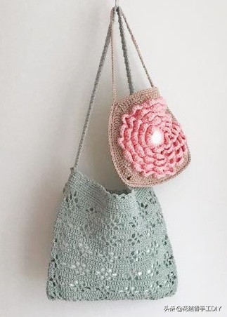 好看的毛线编织小包包,春天里的小包包