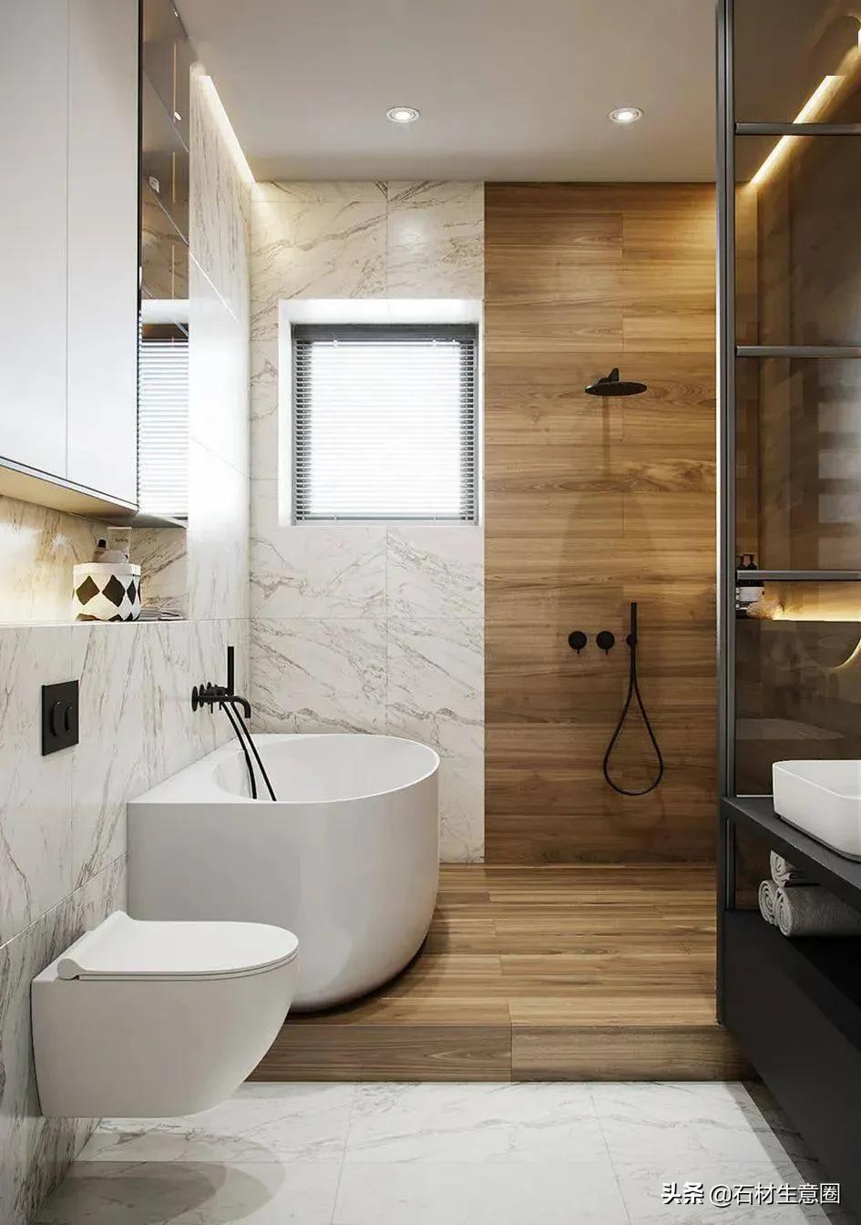 大理石做的浴室柜效果图,极简风格大理石浴室