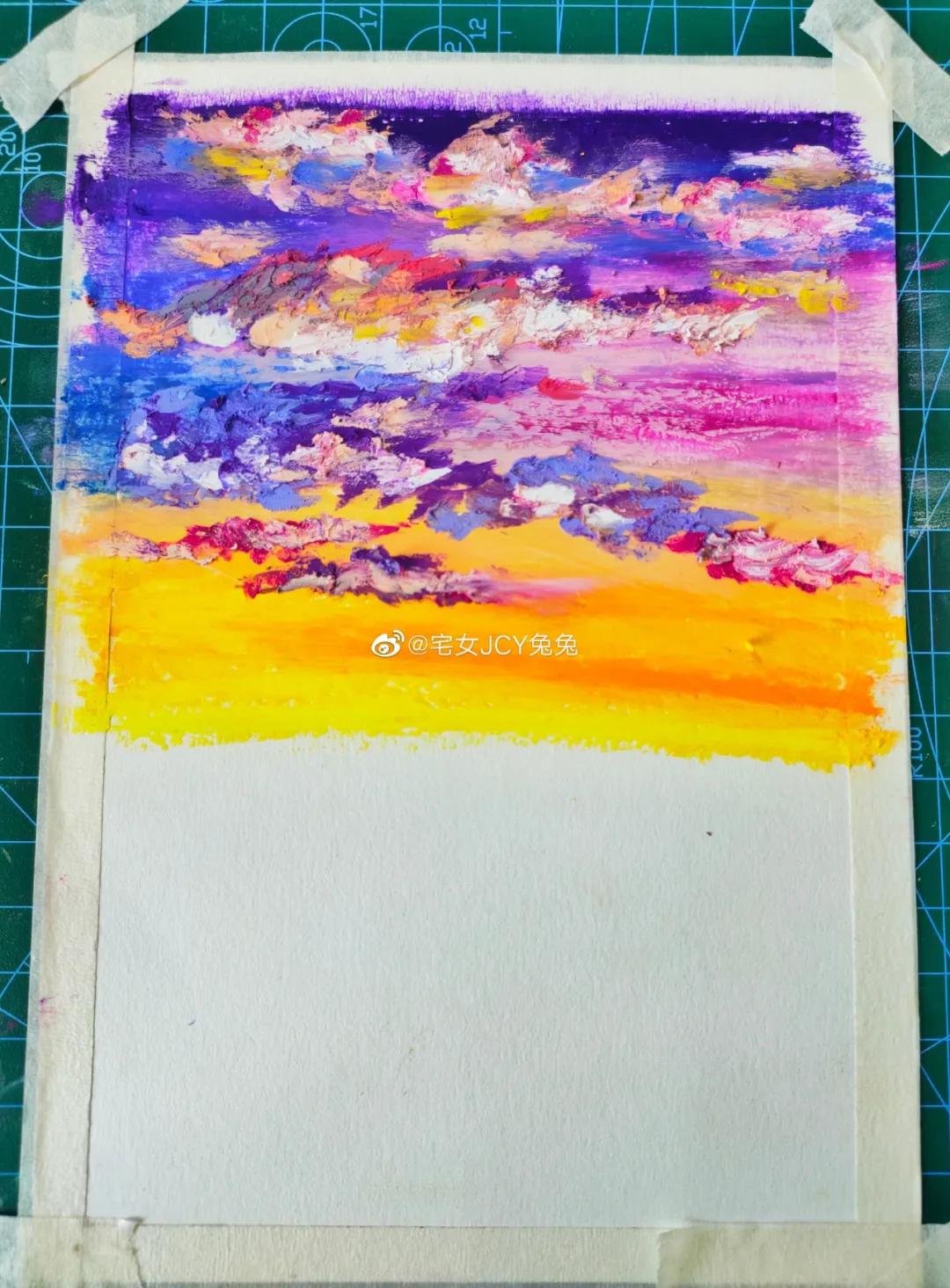 简单又好看的重彩油画棒作品,美到极致的风格绘画