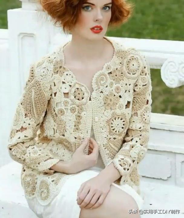 云帛蕾丝圆领披肩钩针图解,蕾丝棒针花样图解