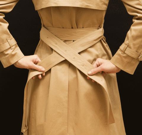 怎么绑风衣后腰带,男士风衣后面腰带怎么系