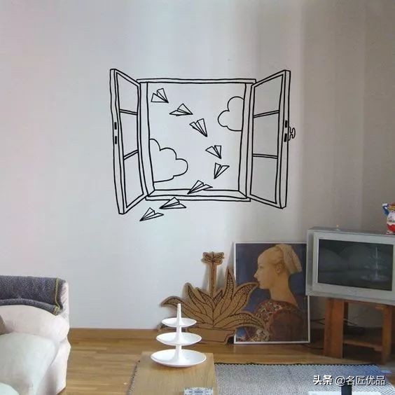 墙壁简单又好看的墙绘,手绘高级感墙面