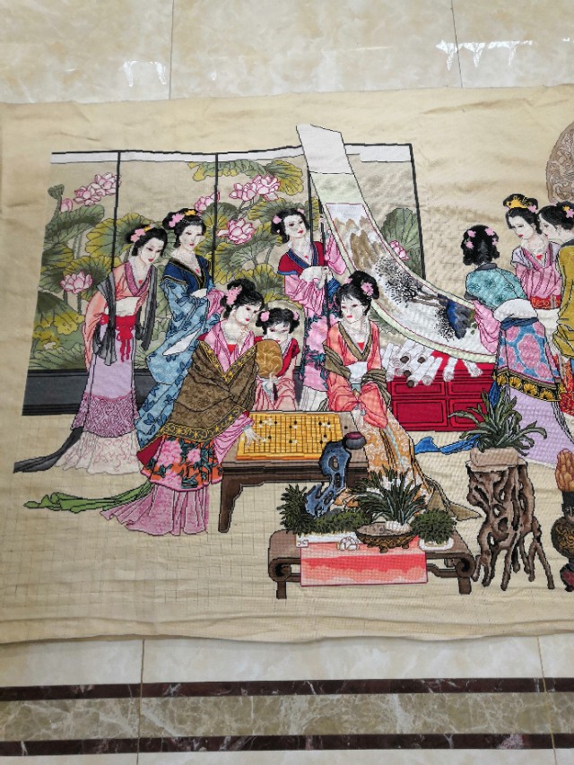 唐伯虎真迹仕女画完整版,唐伯虎名画十字绣