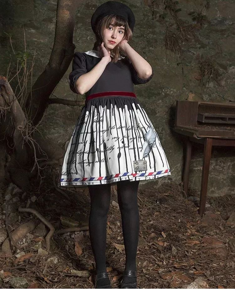 洛丽塔复古宫廷风轻洋装,紫红色洛丽塔洋装