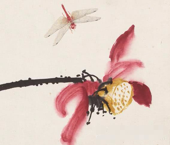 齐白石和冷军画的蜻蜓,冷军pk齐白石蜻蜓