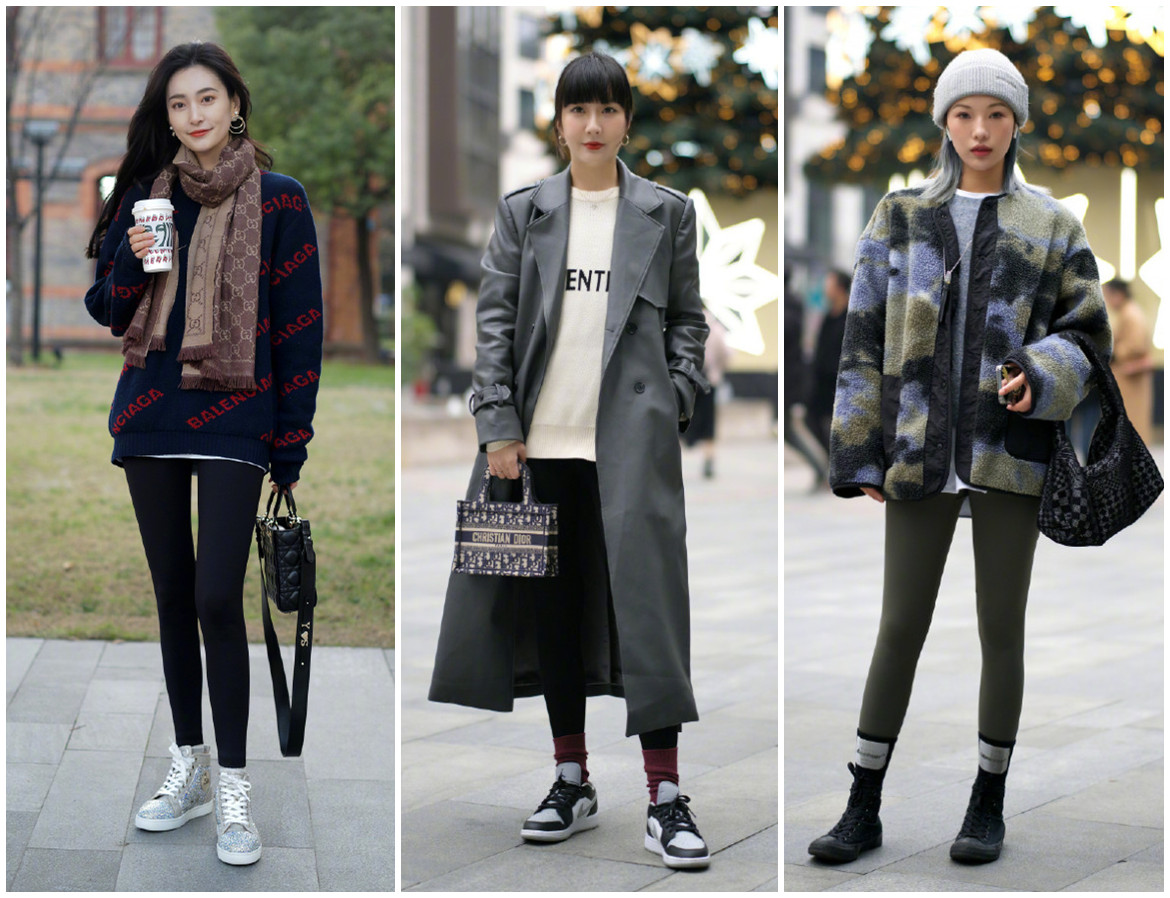 打*裤底**下面不一定配雪地靴，现流行这样穿，时髦洋气，冬季穿很美