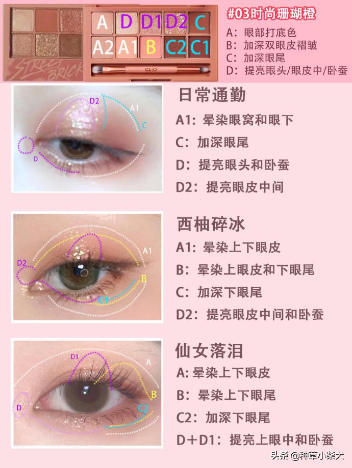 clio眼影盘教程,clio眼影梦幻烟灰紫