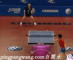 马琳郝帅梅兹放高球,郝帅正手拉球