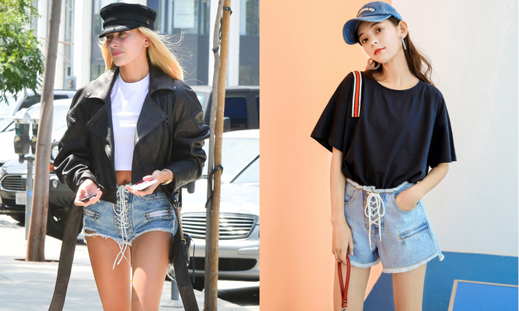 牛仔短裤最火穿法女,腿短牛仔短裤怎么穿