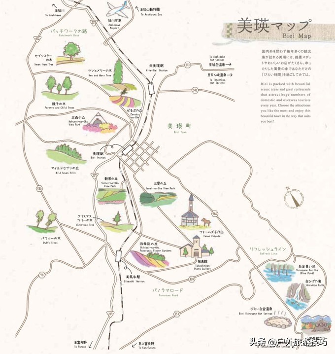 富良野一日游经典路线,日本北海道富良花海